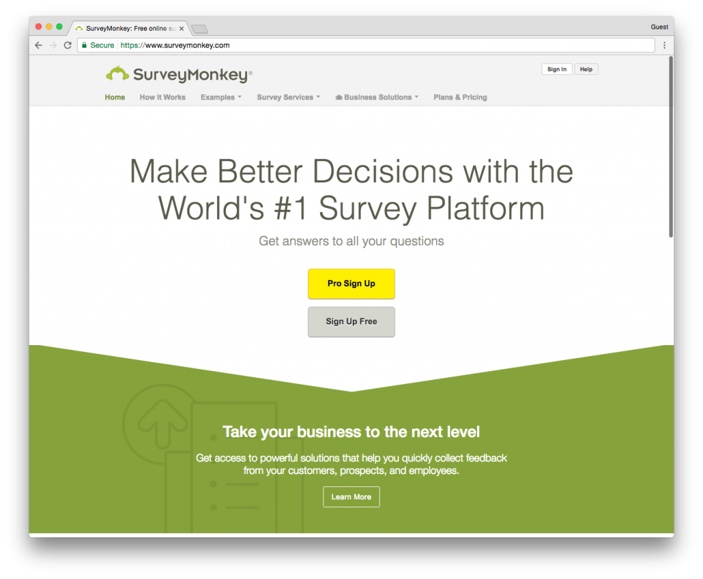 Survey Monkey Screenshot
