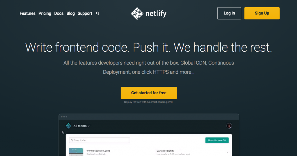 Netlify Homepage